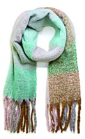 Image for Man of Aran Shawl/Scarf - Mint, Beige, and Grey Check