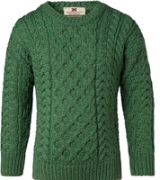 Image for Kids Irish Aran Merino Wool Sweater, Green