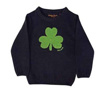 Image for Navy Knit Emerald Shamrock Kids Jumper