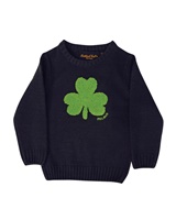 Image for Navy Knit Emerald Shamrock Kids Jumper