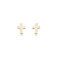 Image for 14Kt Gold Cross Baby Screw Back Earrings