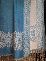Image for Mary Celtic Knot Reversible Scarf, Acqua Light Fern 11