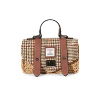 Image for Islander Limited Edition Mini Satchel Hand Bag- 
 Islander Beige Dogtooth and Straw