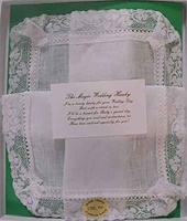 Image for Mother of Bride Wedding Hanky- Shamrock Lace Edge