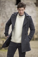 Image for Aran Crafts Kildare Merino Wool Unisex Irish Sweater, Natural