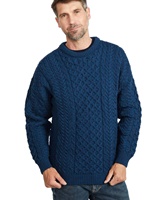 Aran Woolen Mills Unisex Crew Neck Sweater, Atlantic