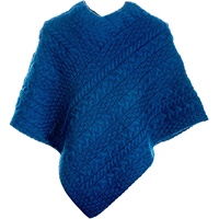 Image for Aran Woollen Mills Poncho, Atlantic