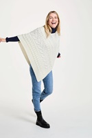 Image for Aran Woolen Aran Triangular Poncho, Cream