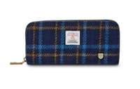 Image for Islander Long Zip Purse- Navy Tartan