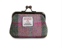 Image for Islander Coin Purse-Pink/Green Tartan