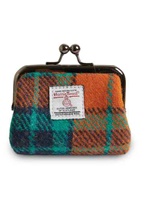 Image for Islander Coin Purse-Orange/ Blue Tartan