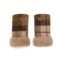 Image for Islander lambswool Mittens-Chestnut Tartan