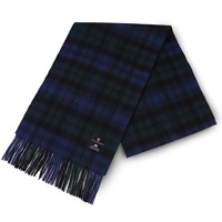 Islander Harris Tweed Lambswool Scarf - BlackWatch Tartan, Large