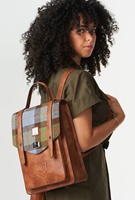 Image for Islander Carloway Backpack with HARRIS TWEED - Chestnut and Blue Tartan