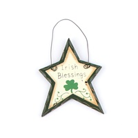Image for Wood Star Irish Blessing Ornament
