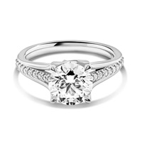 Image for 14K White Gold Celtic Trinity Knot Ring with 2ct Lab Diamond