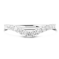 Image for 14K White Gold Lab Diamond Irish Made Contour Wedding Band Ring