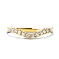 Image for 14K Yellow Gold Lab Diamond Irish Made Contour Shaped Wedding Band Ring