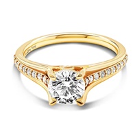 Image for 14K Yellow Gold Celtic Trinity Knot Ring with 2ct Lab Grown Diamond