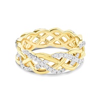 Image for Diamond Celtic Knot Band Ring 14kt Yellow Gold