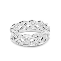 Image for Celtic Knot Band 14kt White Gold and Diamond Ring