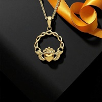 Image for 14K Gold Vermeil Claddagh Knotwork Pendant