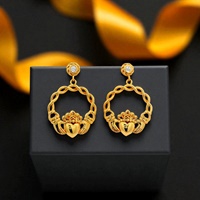Image for 14K Gold Vermeil Claddagh Knotwork Earrings