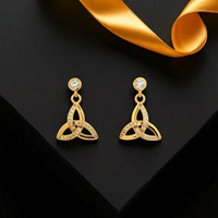 Image for 14K Gold Vermeil Trinity Earrings with Cubic Zirconia