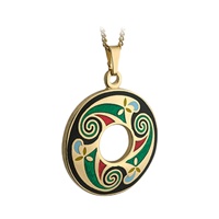 Image for Solvar Gold Plated Tara Medium Round Pendant, Black