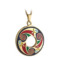 Image for Solvar Gold Plated Tara Medium Round Pendant, Blue