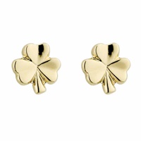 Image for Solvar Gold Plated Tiny Shamrock Stud Earrings