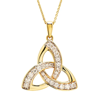 Image for 14K Yellow Gold Lab Diamond Celtic Trinity Knot Necklace .25ct