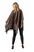 Image for Jimmy Hourihan Celtic Motif and Fringe Shawl, Brown