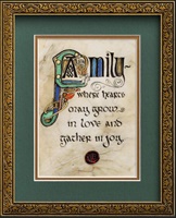 Image for Family Blessing Green Matted Black Framed Print, 8 x 10"