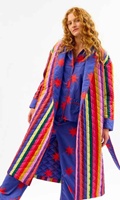 Image for Avoca Quilted Cotton Dressing Gown- Stars and Stripes