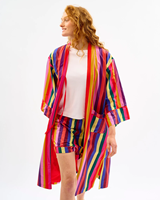 Image for Avoca Multicolour Stripes Cotton Kimono