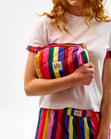 Image for Avoca Multicolour Stripes Quilted Cotton Make-Up Bag