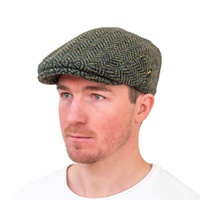 Image for Hatman of Ireland The Dubliner 100% Irish Tweed Cap, Green