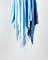 Image for Avoca Handweavers Cashmere Blend Throw, Ombre Denim