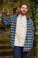 Image for Lee Valley Men’s Flannel Fleece Lined Shirt - Green Navy Check