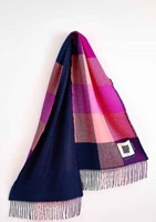Image for Avoca Handweavers Two Tails Scarf, Neon Plaid