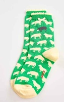 Image for Avoca Handweavers Cotton Socks, Emerald Sheep