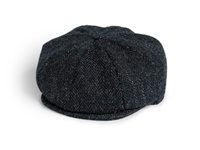Image for Hanna Connery Tweed Cap, Harris Scottish Tweed Black & Charcoal Herringbone