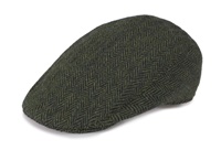 Image for Hanna Donegal Touring Cap, Harris Scottish Tweed - Green & Black Herringbone