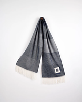 Image for Avoca Handweavers Wide Merino Scarf, 9 Weavers of Wicklow Navy/Cream