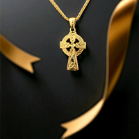 Image for 14K Yellow Gold Vermeil Double Sided Celtic Cross- Small