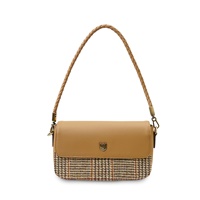 Image for Islander Caithness Clutch Genuine Leather with HARRIS TWEED - Beige Dogtooth