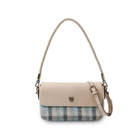 Image for Islander Caithness Clutch Genuine Leather with HARRIS TWEED - Islander Check