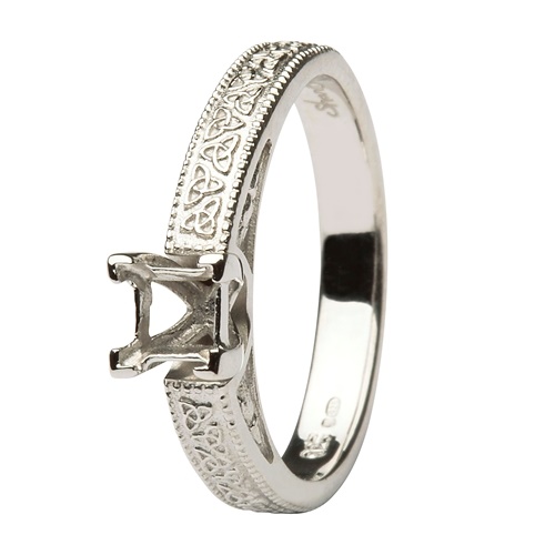Rimpelingen hebzuchtig Mus Aishlin White Gold Princess Cut Engagement Ring SETTING ONLY - Irish Jewelry  | Irish Store | Tipperary Irish Importer | Celtic Jeweler