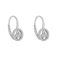 Image for Solvar Sterling Silver CZ Round Trinity Knot Drop Earrings